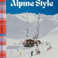 Alpine Style book cover featuring snowy ski resort, chairlift, skiers, and plaid accent