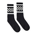 White Checkered Socks | Black: L/XL