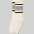 The Retro Stripe: Grey heather/brown / One Size