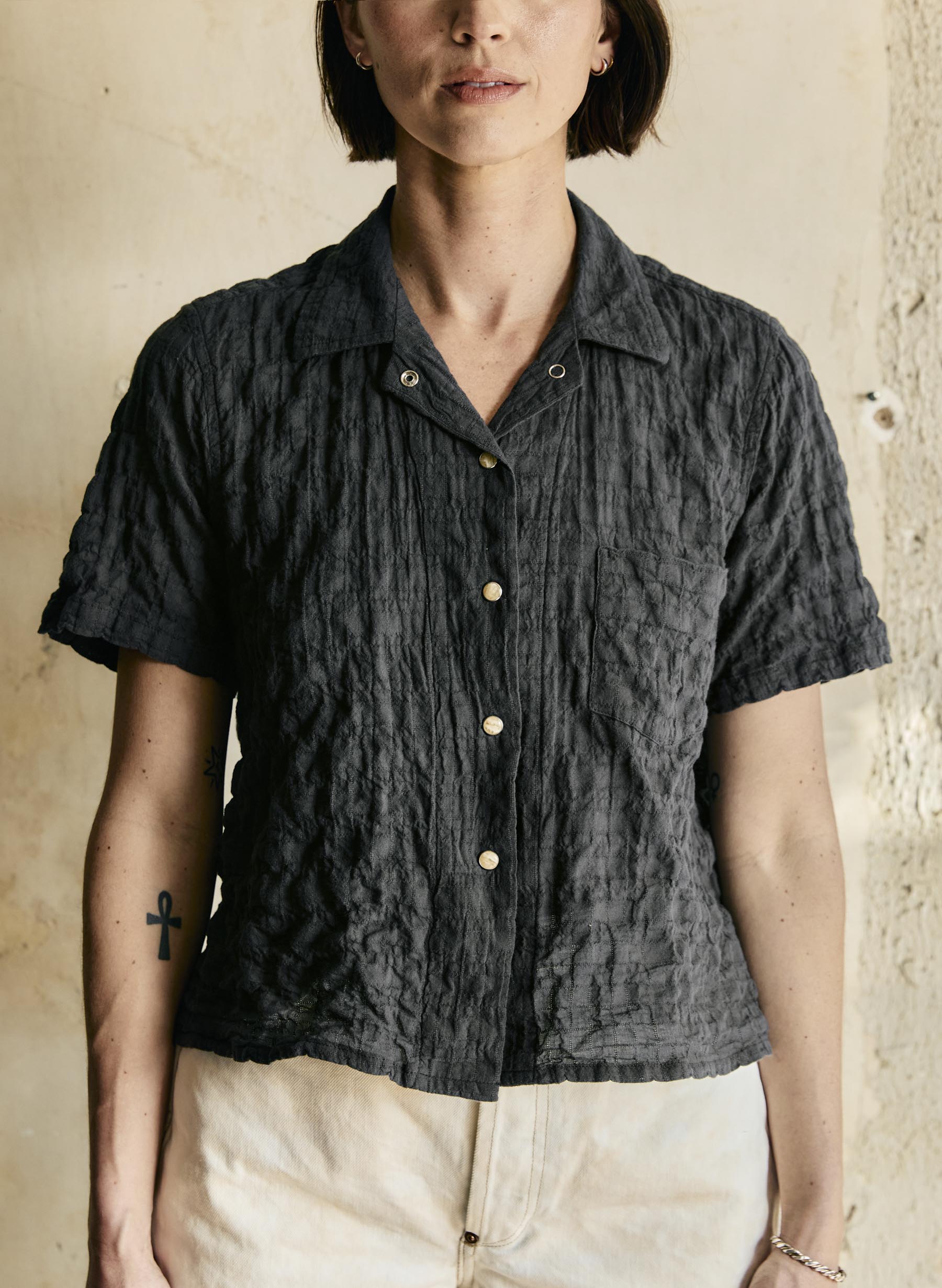 Duck Canvas Western Pearl Snap Shirt | Sawtooth Black | USA Made