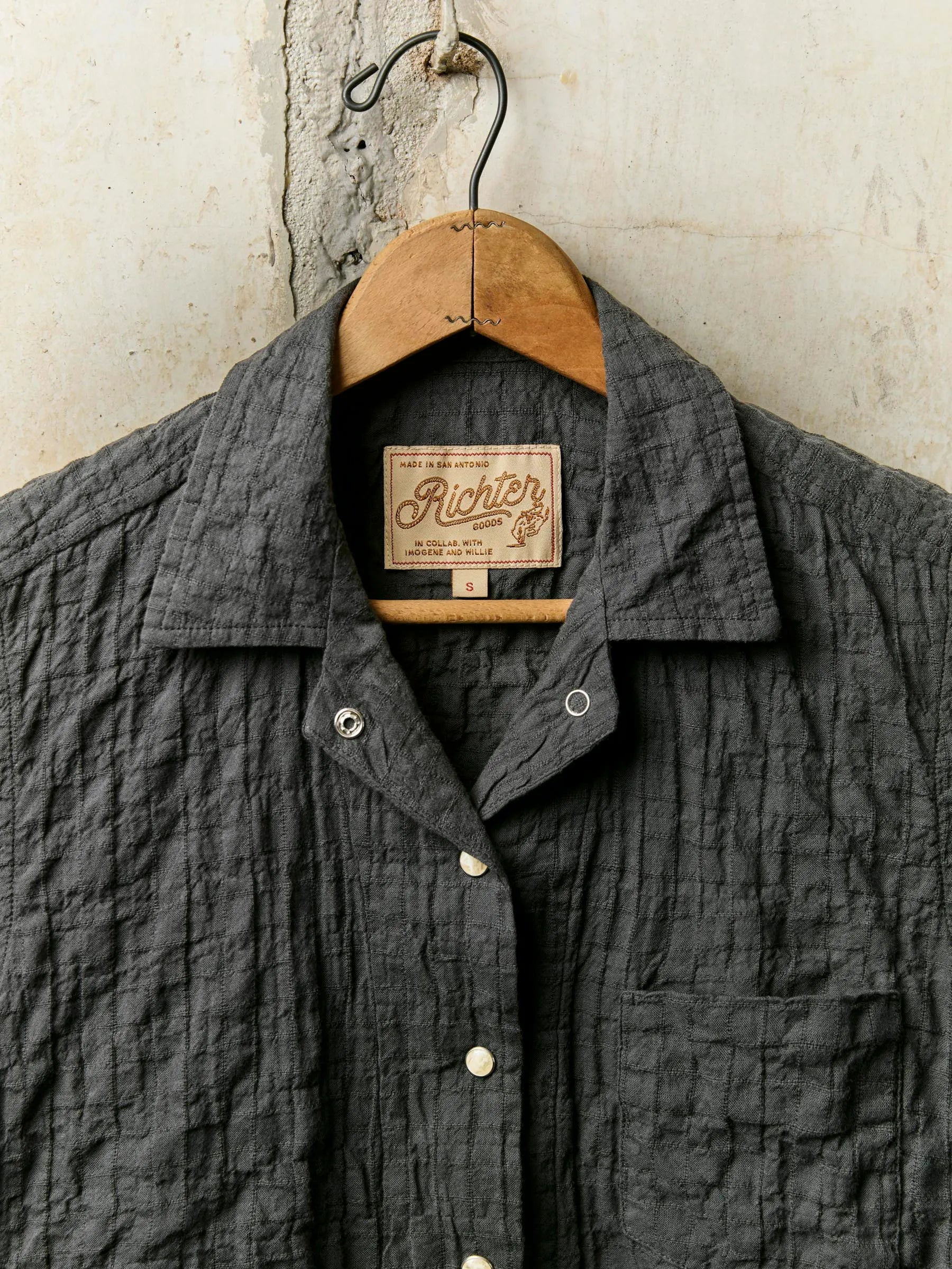 i+w x Richter Goods Dobby Woven Pearl Snap Shirt - Made in USA