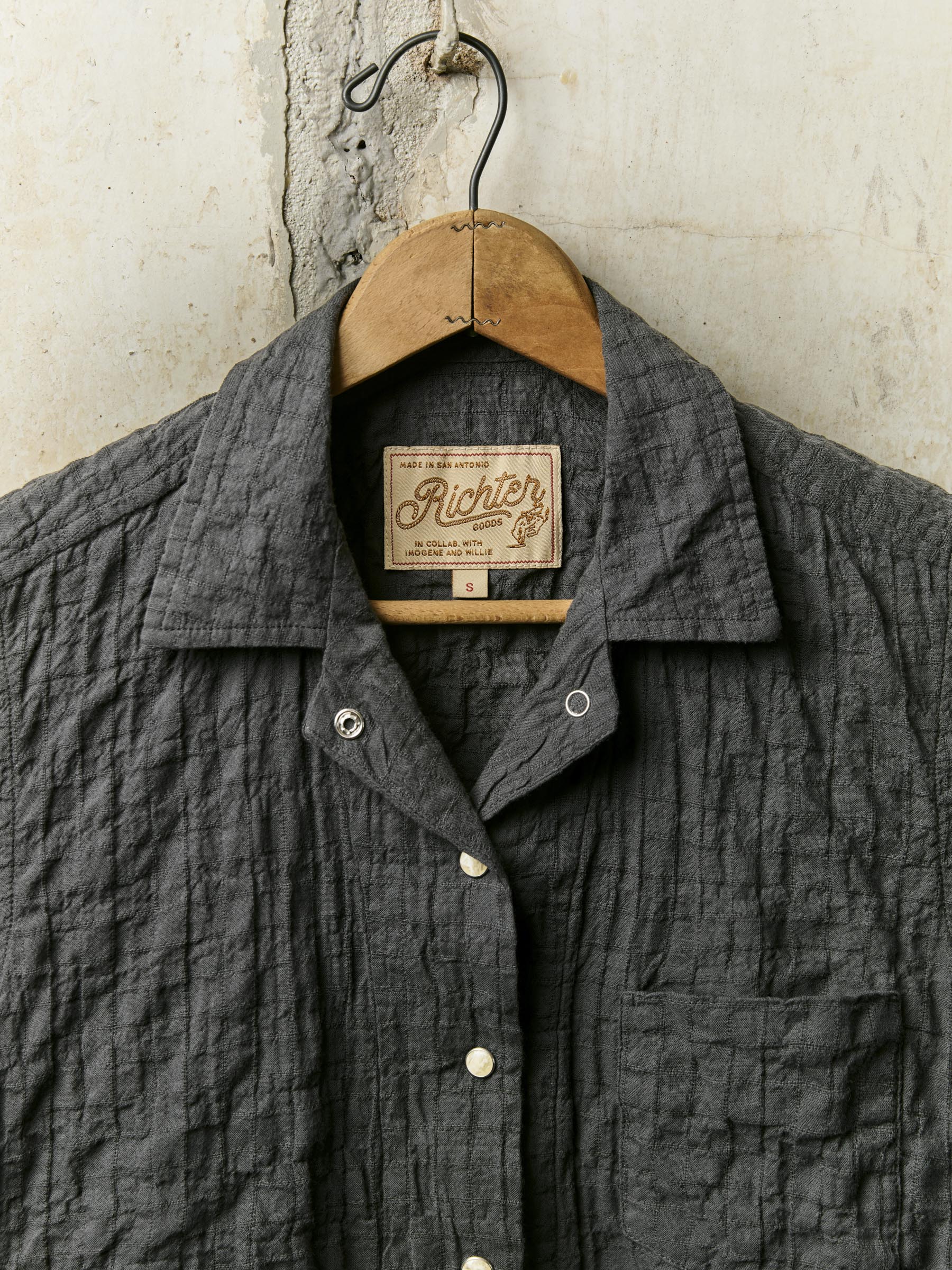 i+w x richter goods dobby woven pearl snap Camp Collar