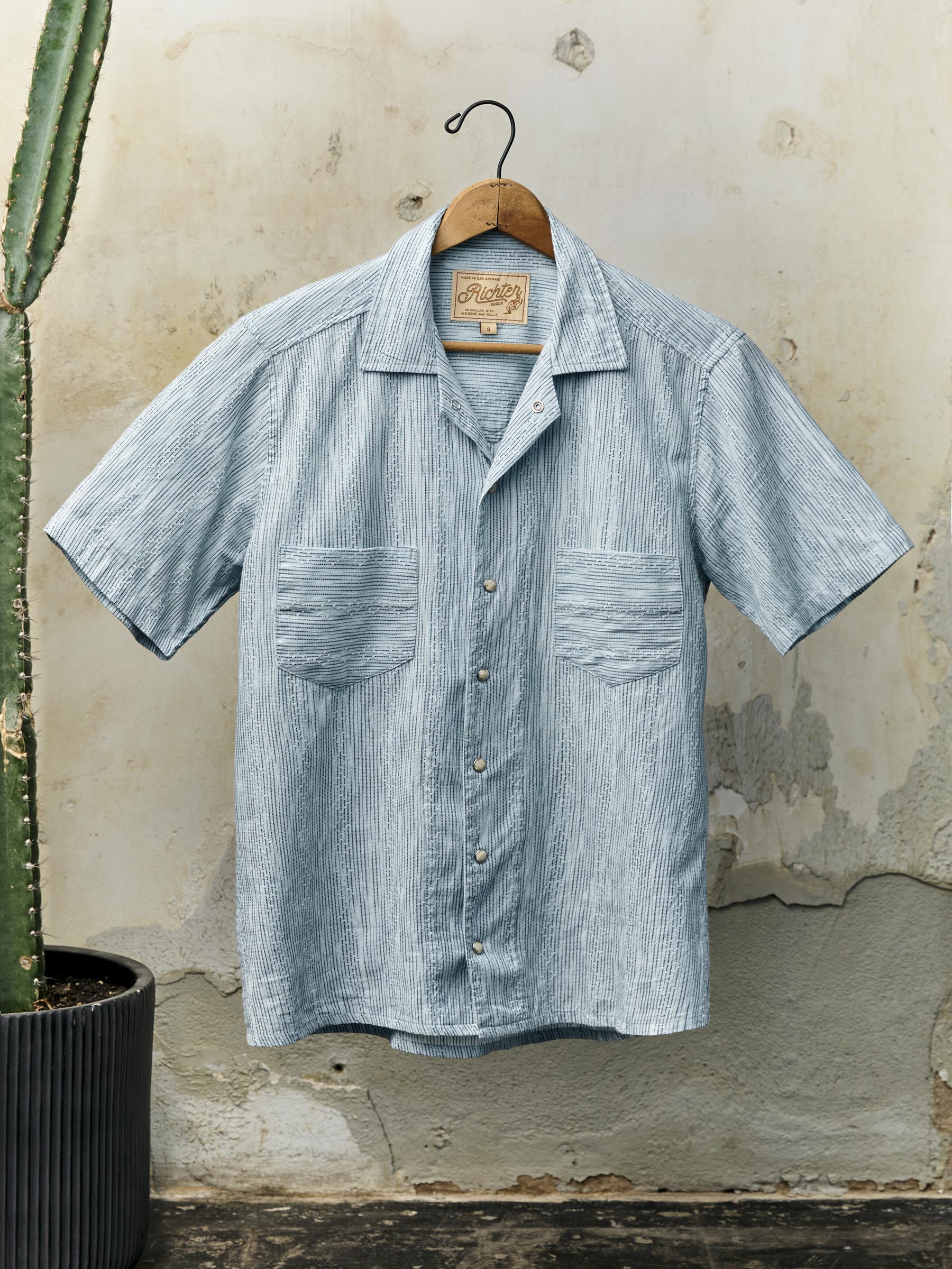 i+w x richter goods hanten weave pearl snap  front view