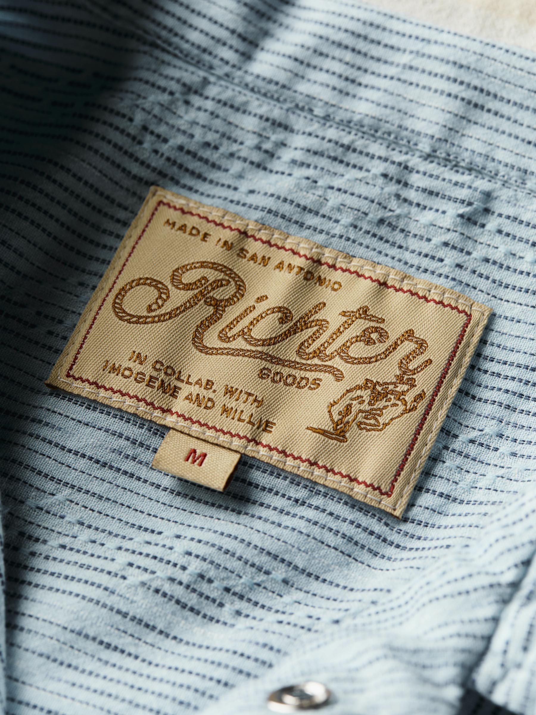 i+w x richter goods hanten weave pearl snap shirt 