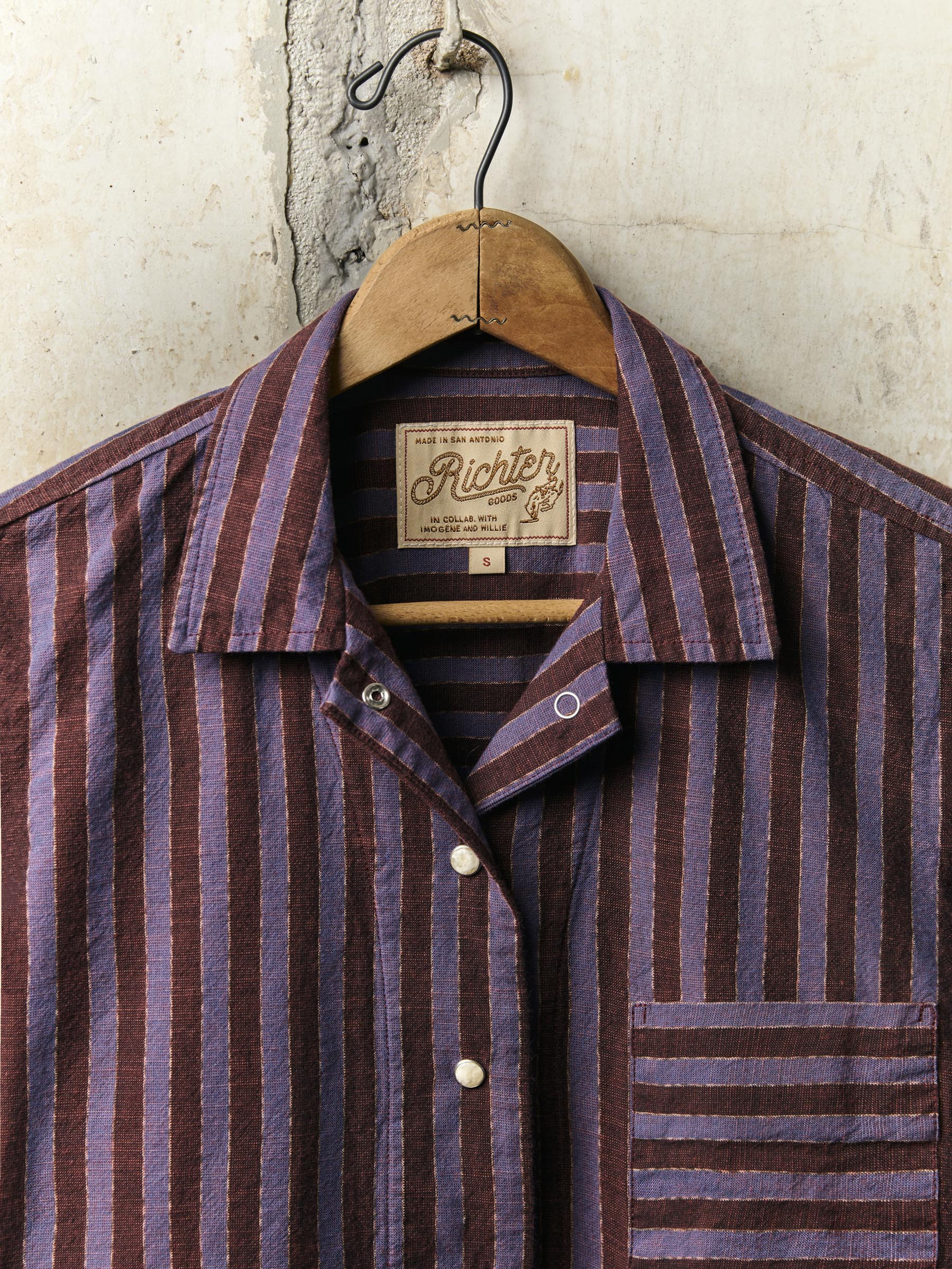i+w x Richter Goods Itajime Stripe Pearl Snap Shirt - Made in USA