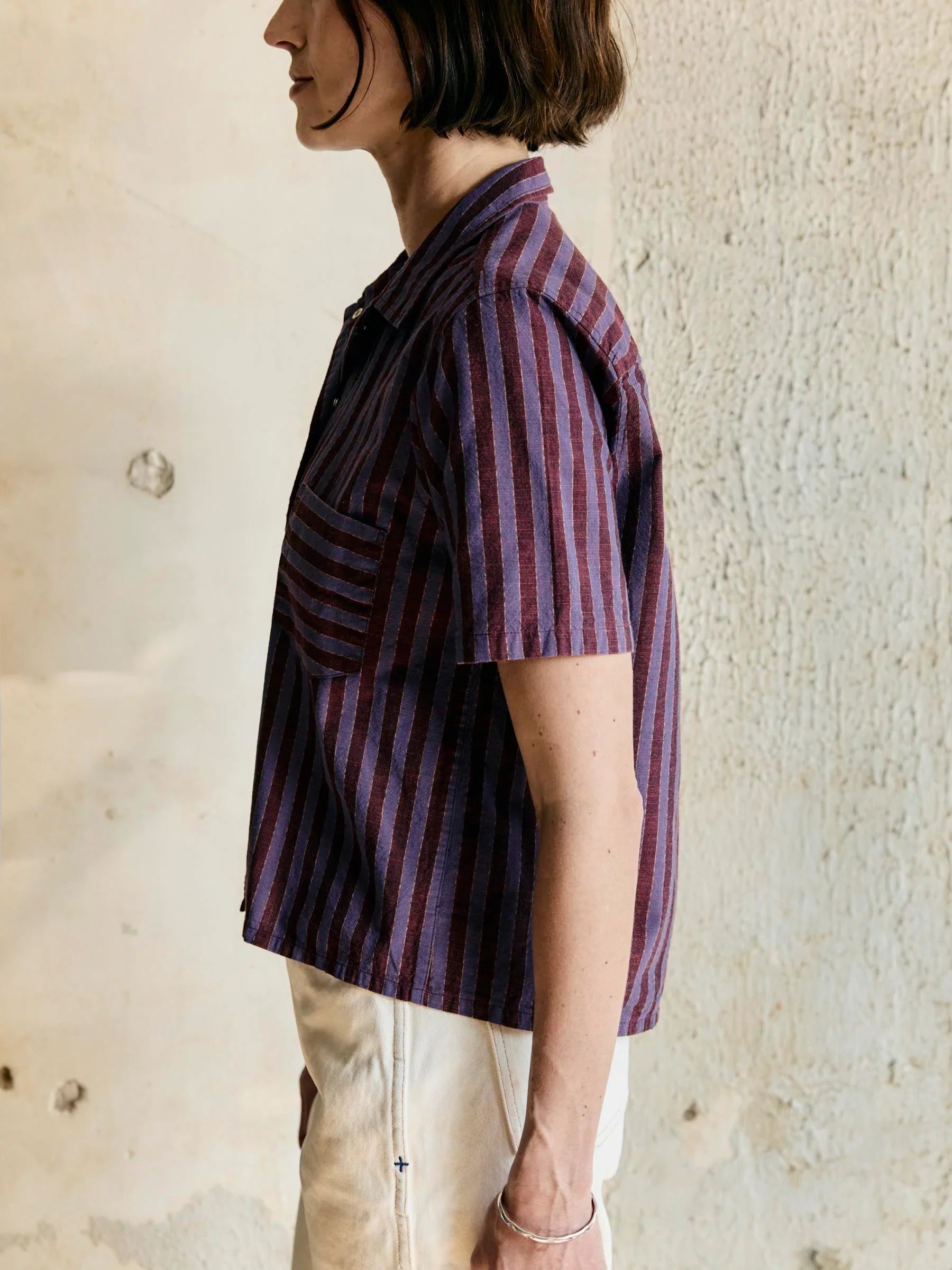 i+w x Richter Goods Itajime Stripe Pearl Snap Shirt - Made in USA