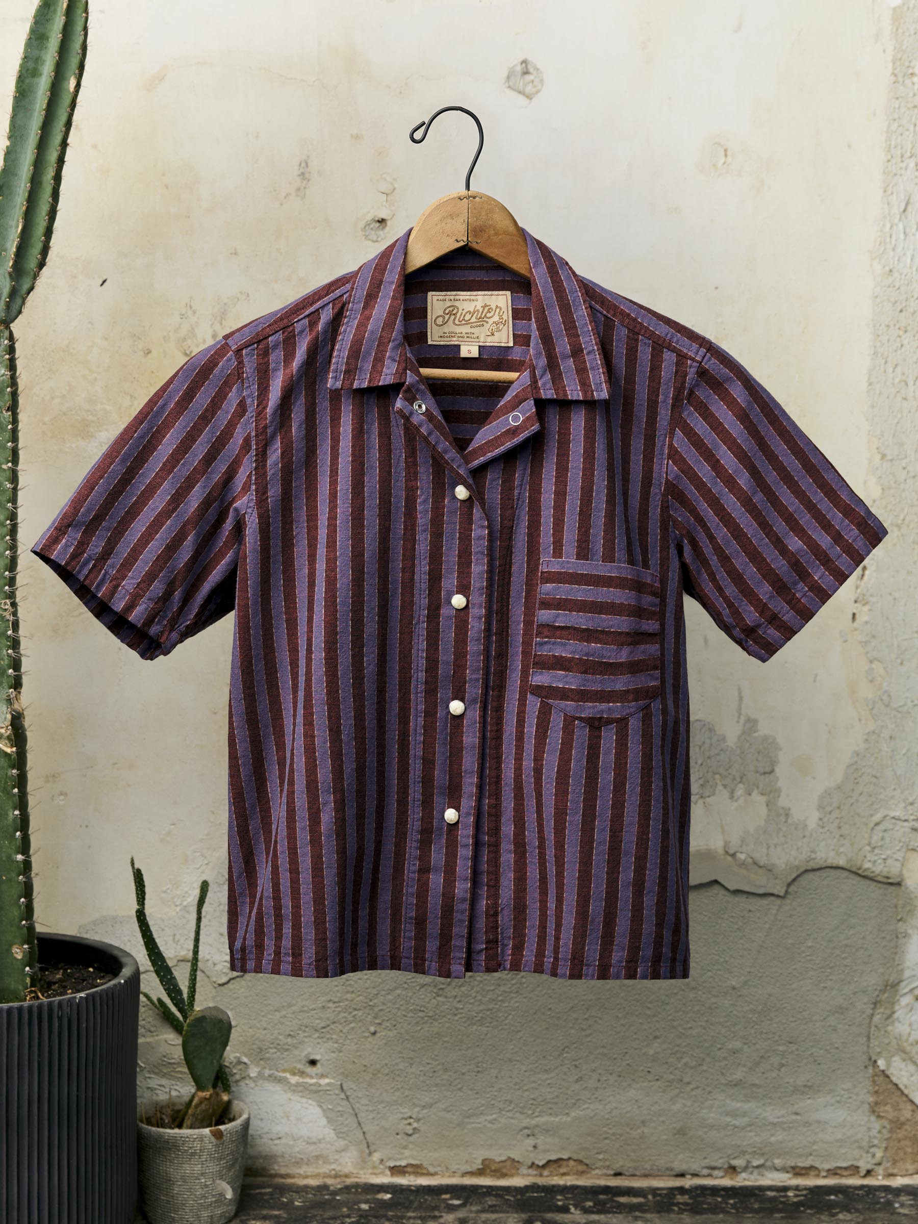 i+w x Richter Goods Itajime Stripe Pearl Snap Shirt - Made in USA
