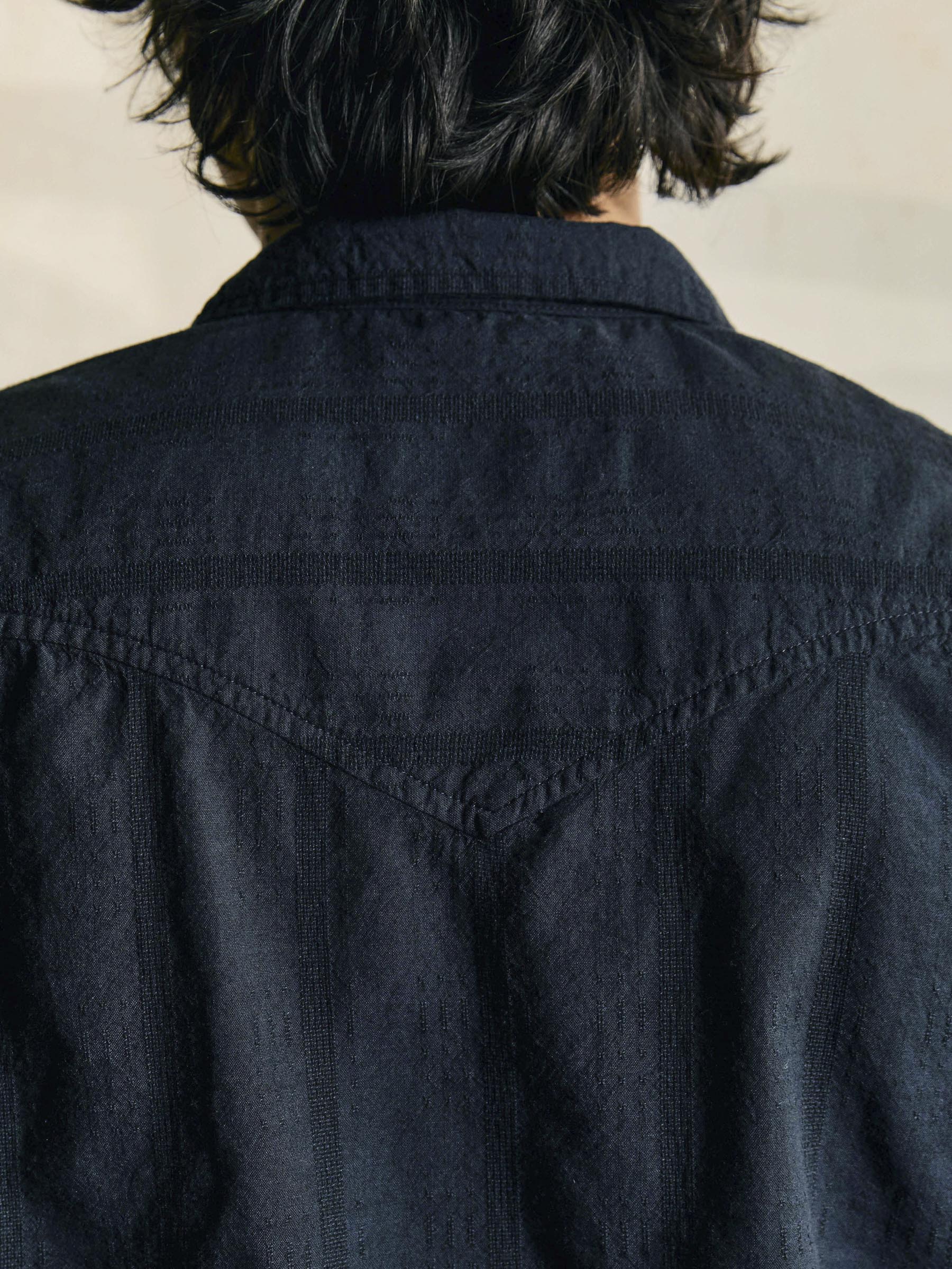 i+w x richter goods tonal striped pearl snap black