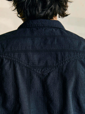 i+w x richter goods tonal striped pearl snap black