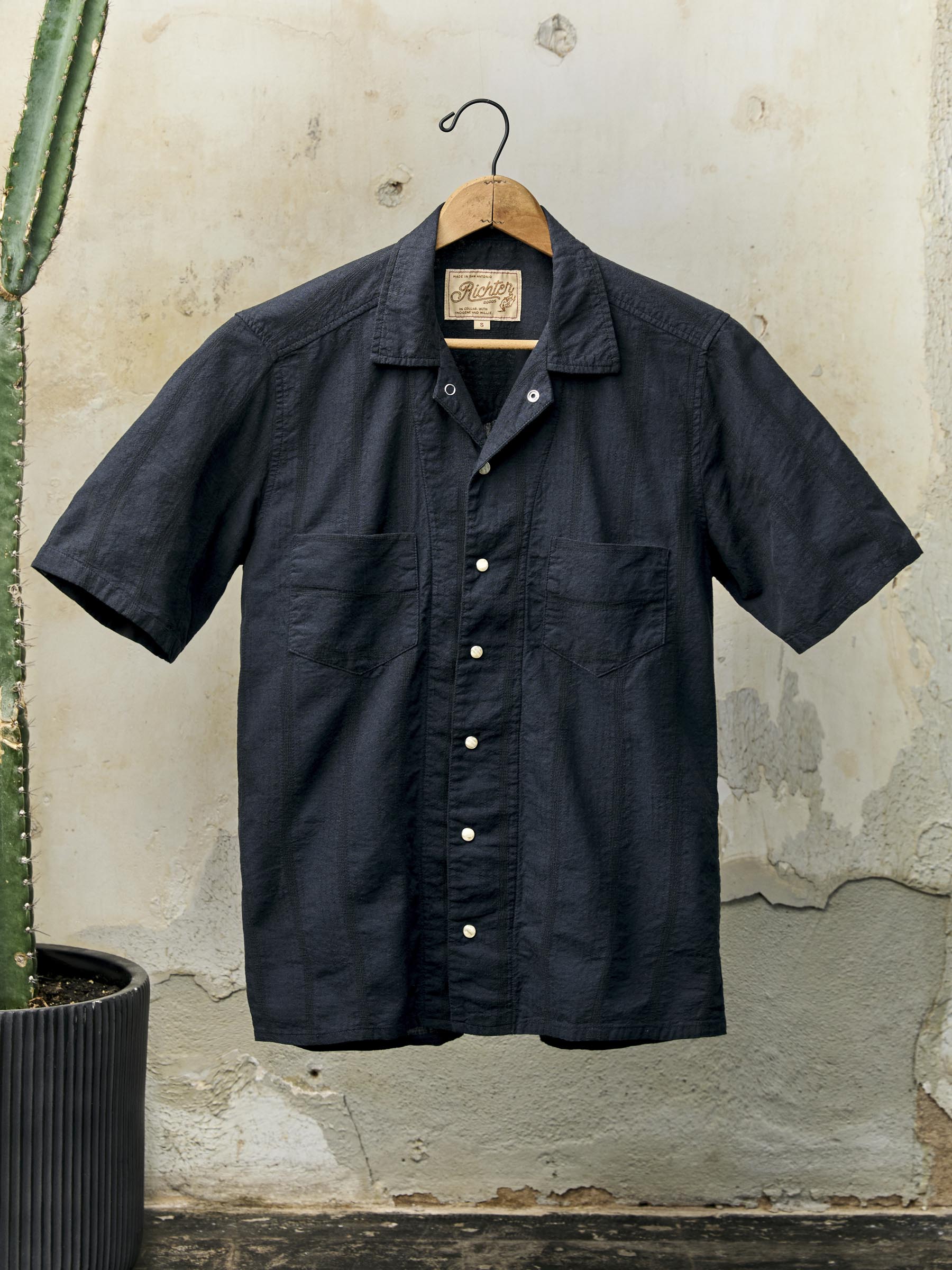 i+w x richter goods tonal striped pearl snap front